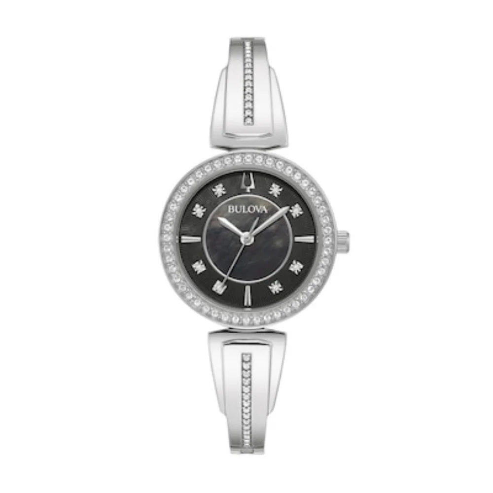 **SOLD** Bulova Women's 96X152 Dress Crystal Silver Watch - Picture 1 of 9